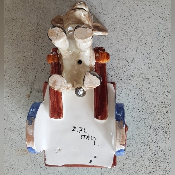 Vintage Made In Italy Pottery Donkey and Cart Planter - Picture 5 of 10